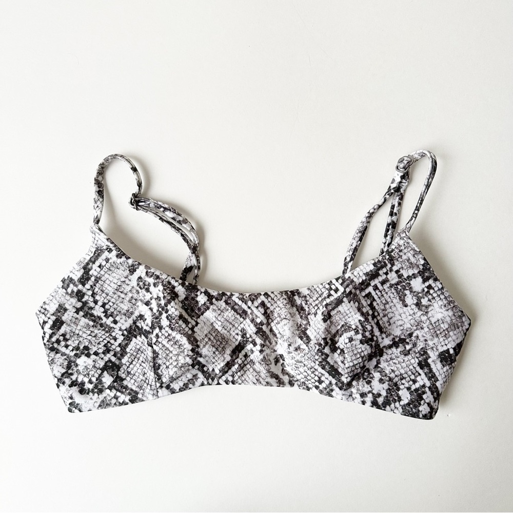 GARAGE grey snake bikini top